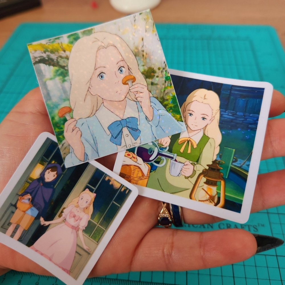 3pcs When Marnie Was There (Studio Ghibli Stickers for Laptop,Water Bottle,Hydro